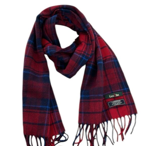East Boy Red and Blue Plaid Scarf - Picture 1 of 8
